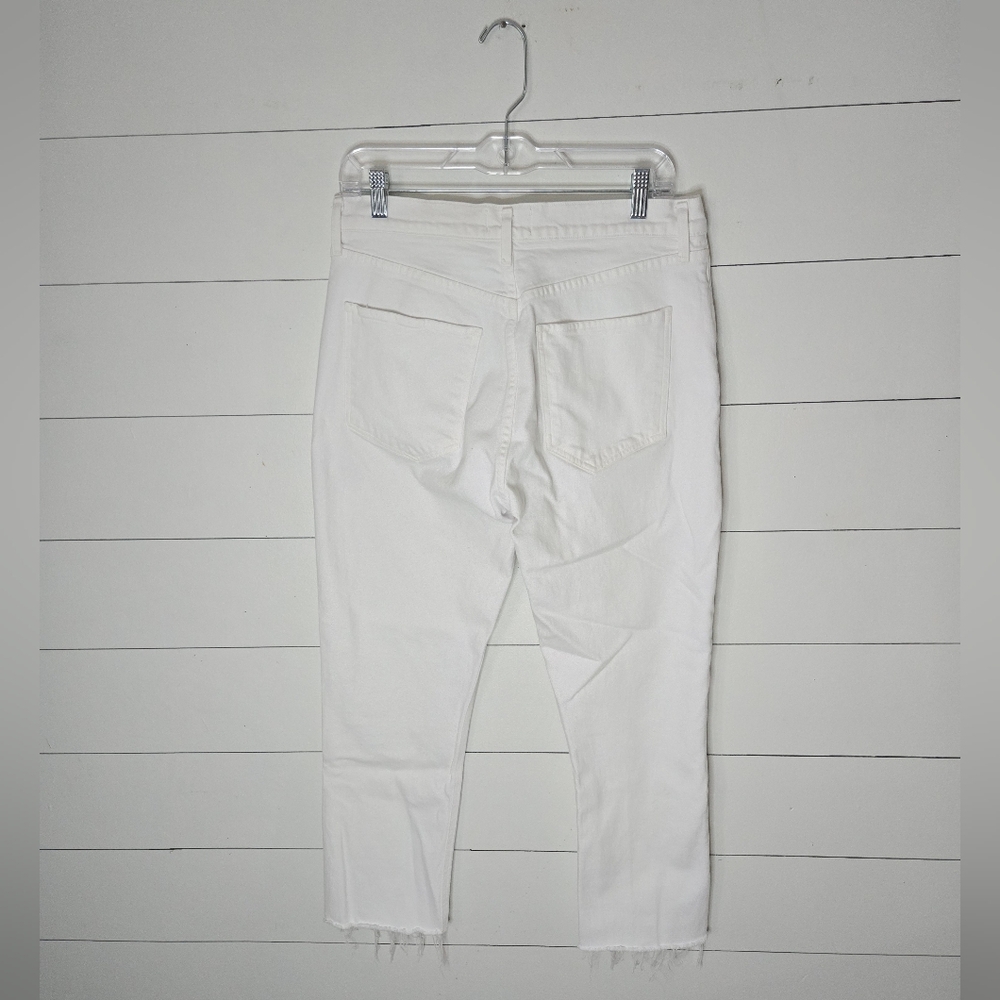 Agolde Riley High Rise Straight Crop Button Fly White Size 31 - Picture 10 of 10